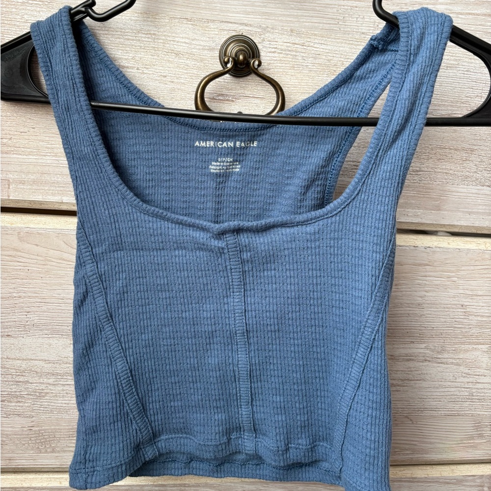 American Eagle Outfitters Textured Blue Top